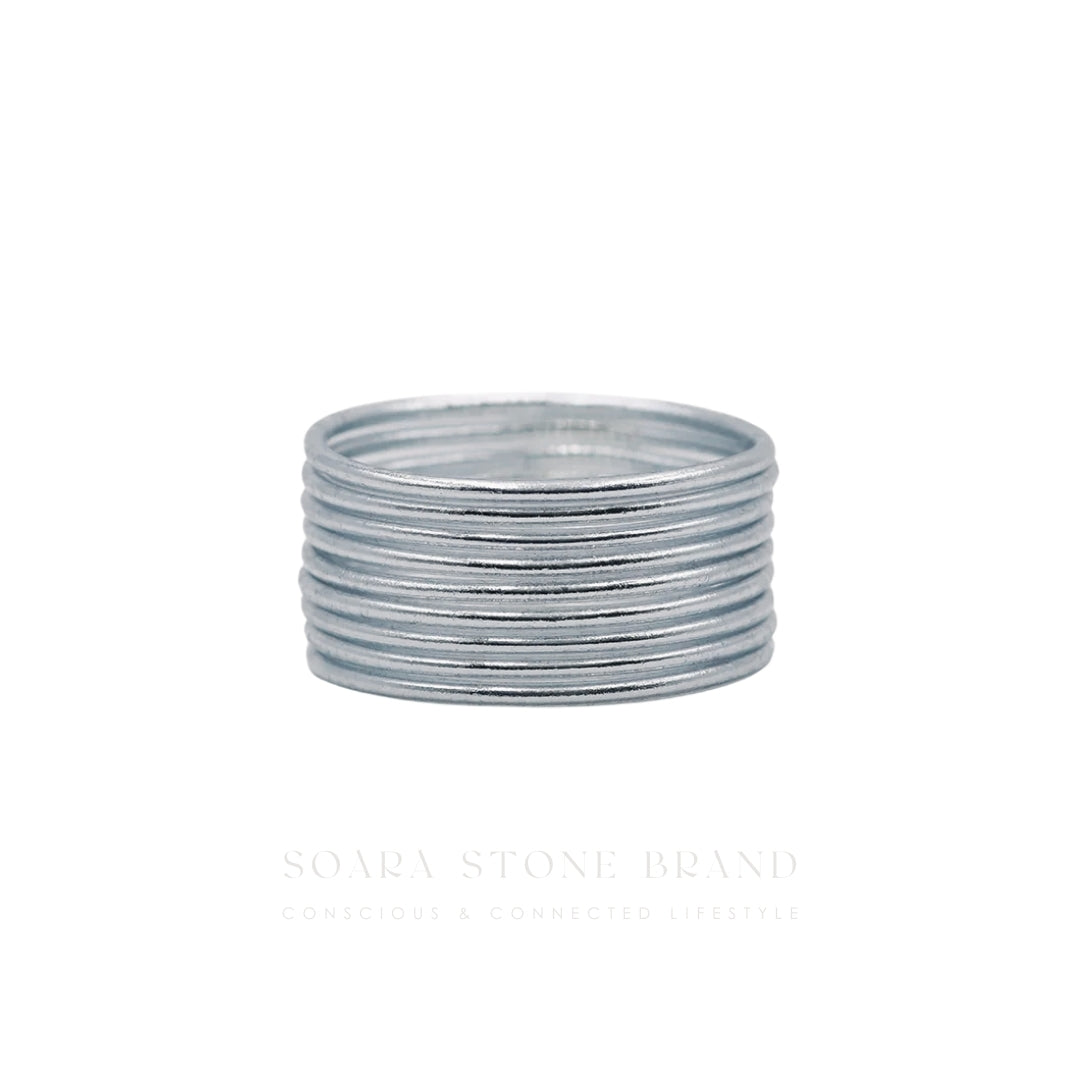 Pulsera Budista Delgada - Plata