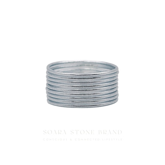 Pulsera Budista Delgada - Plata