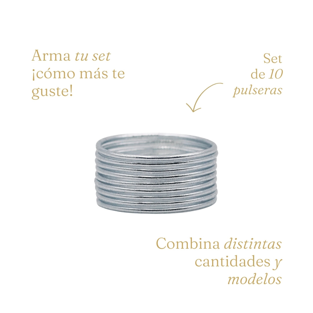 Pulsera Budista Delgada - Plata