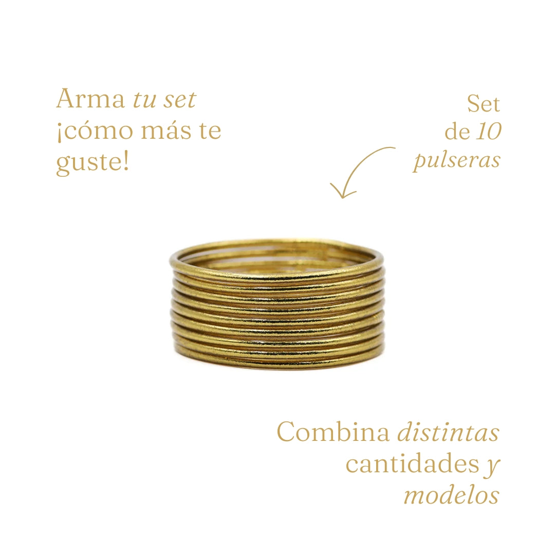 Pulsera Budista Delgada - Oro