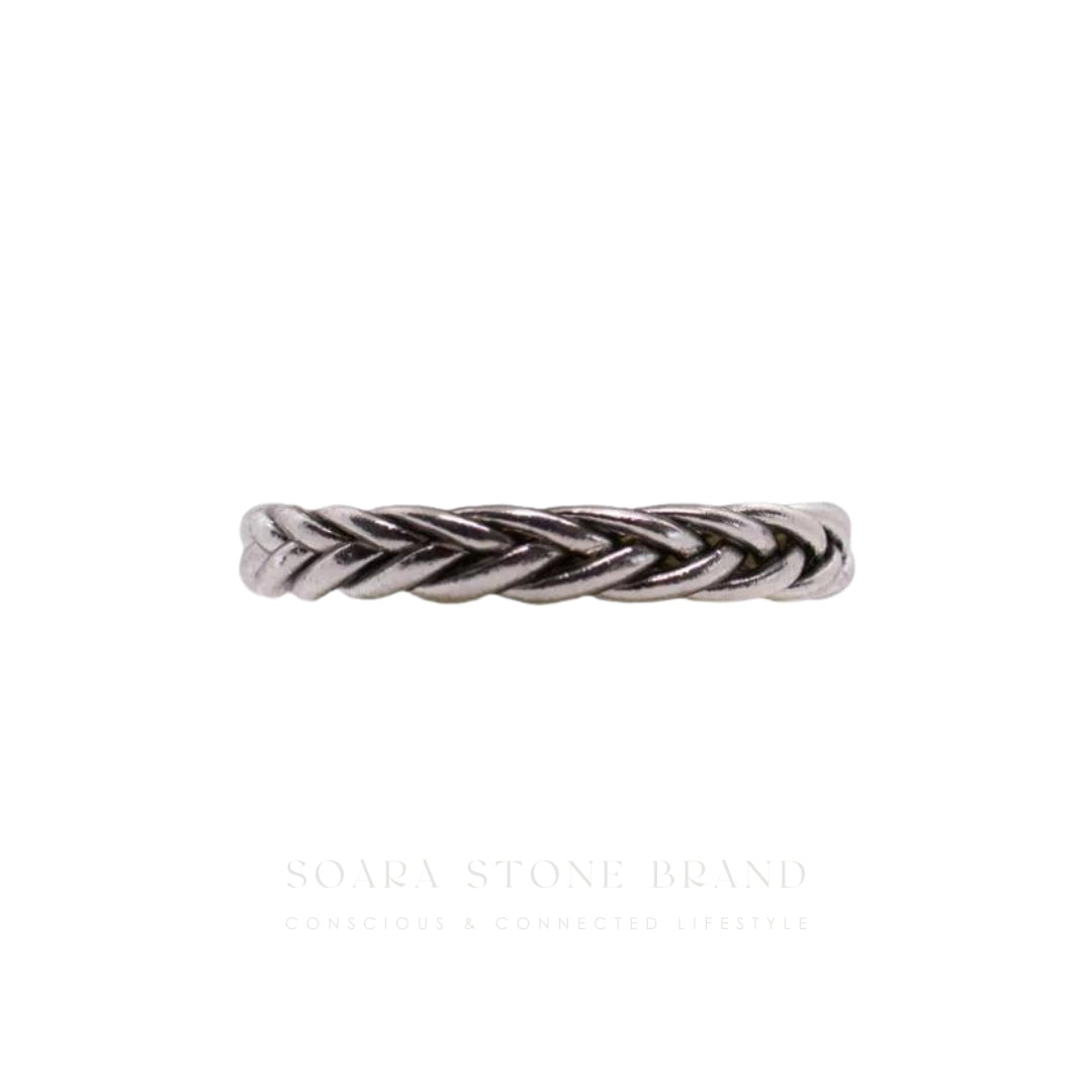 Pulsera Budista Trenzada - Plata