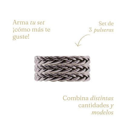 Pulsera Budista Trenzada - Plata