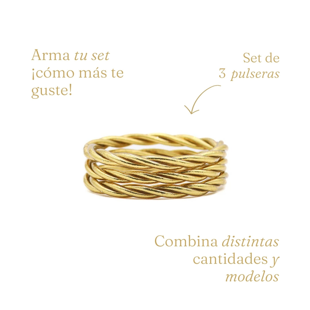 Pulsera Budista Twisted - Oro